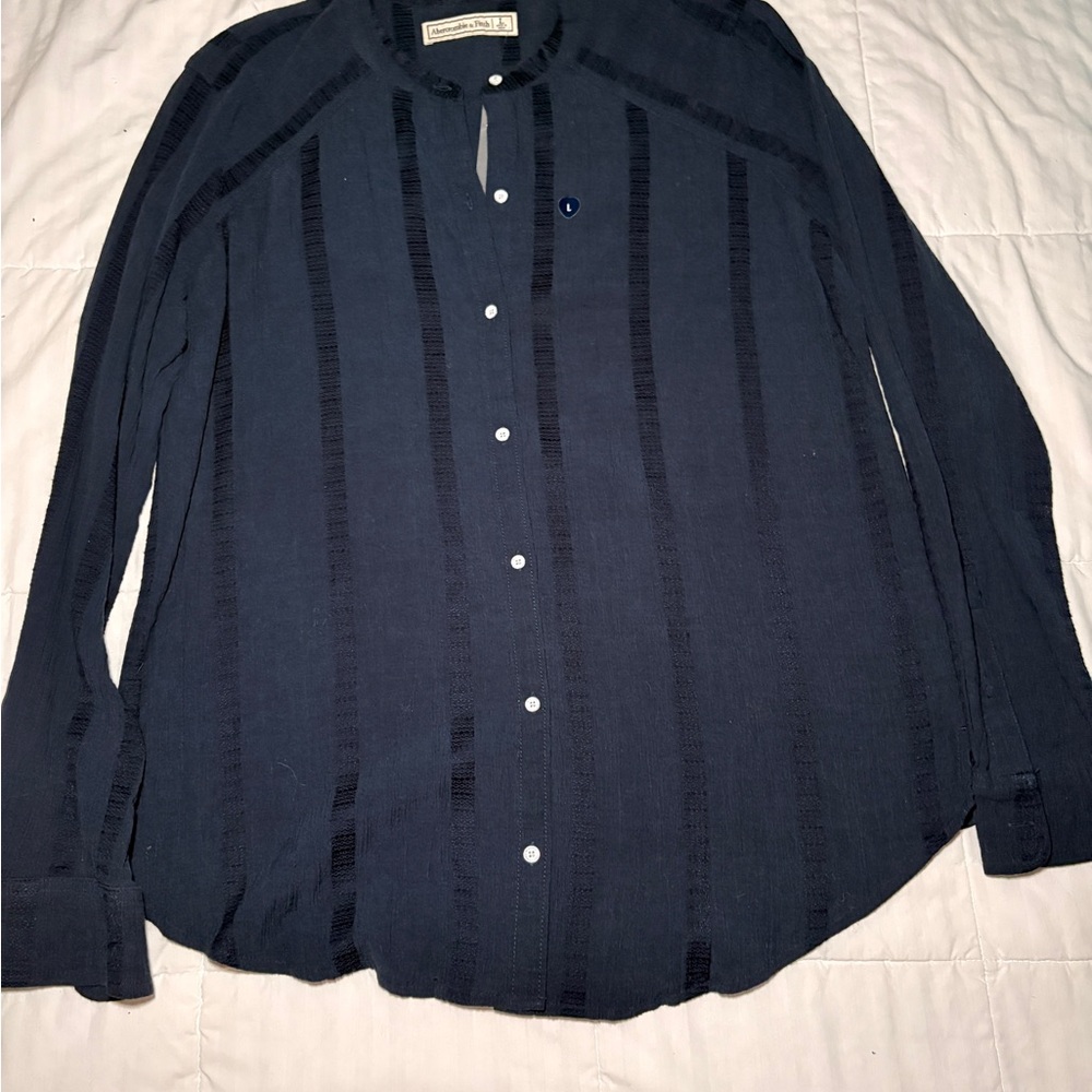Abercrombie & Fitch Navy Striped Blouse